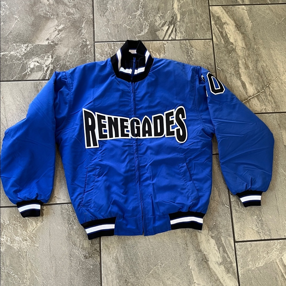 💙 Renegades Varsity Jacket Coat Size Small Blue White Black Quilted unisex